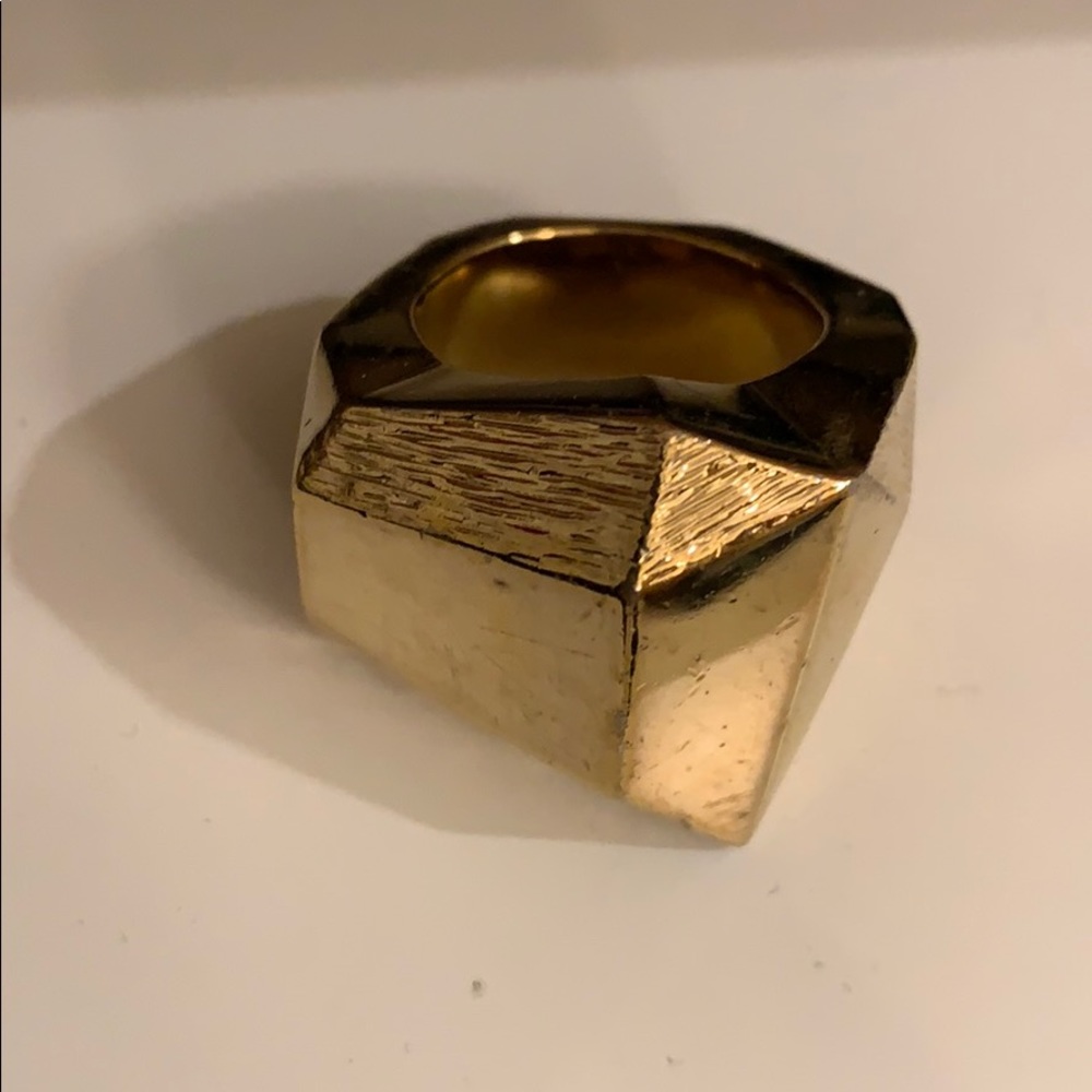 Gold angular statement ring